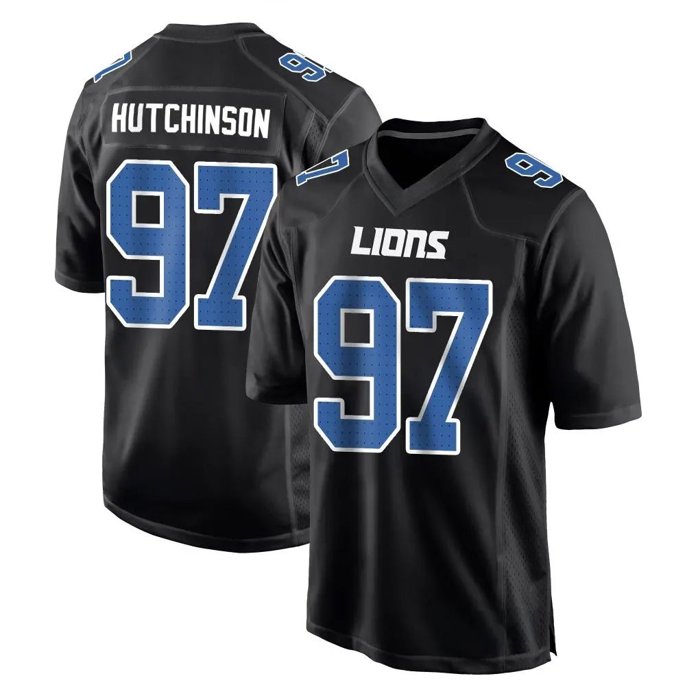 Johmsee D.Lions #97 Aidan Hutchinson Player Black Fashion Home Game Stitched Jerseys