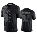 Johmsee D.Lions #97 Aidan Hutchinson Player Black REFLECTIVE Limited Stitched Jerseys