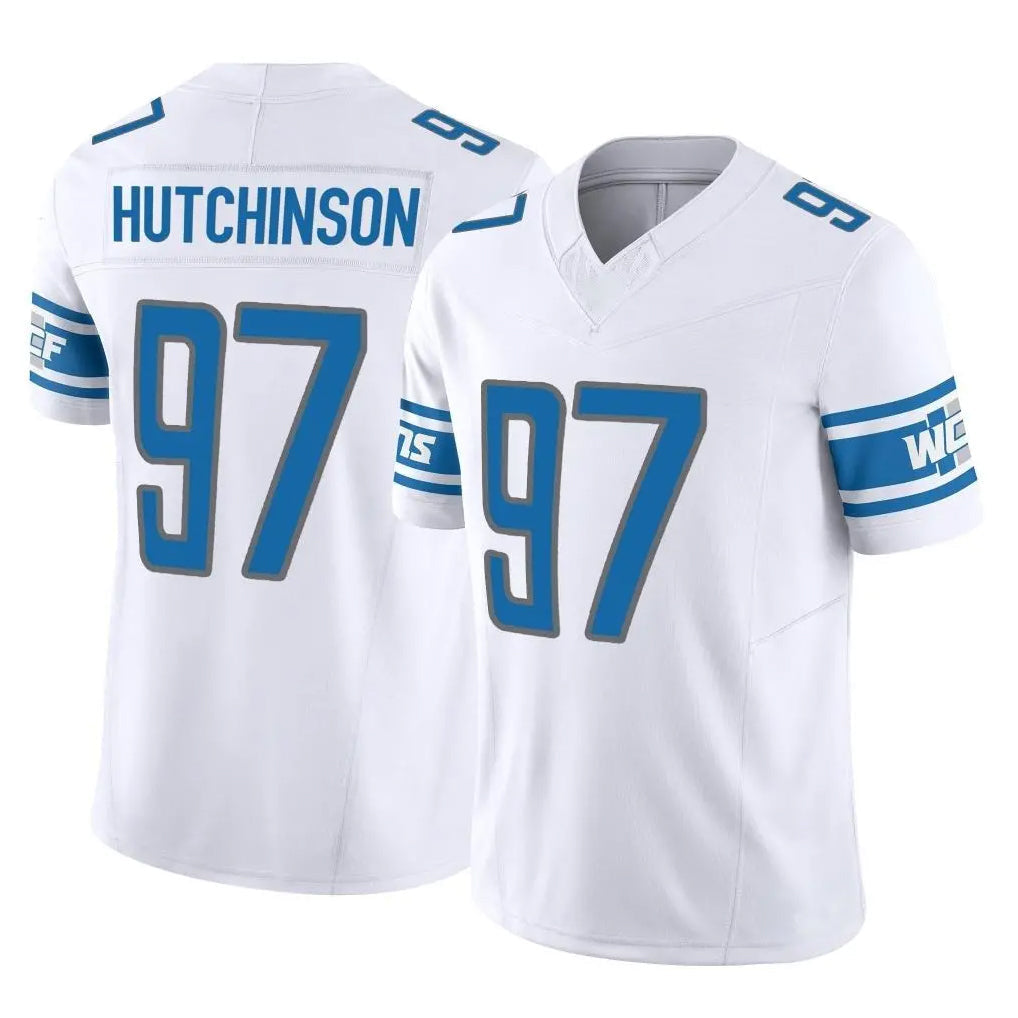 Johmsee D.Lions #97 Aidan Hutchinson Player White Vapor F.U.S.E. Limited Home Game Stitched Jerseys