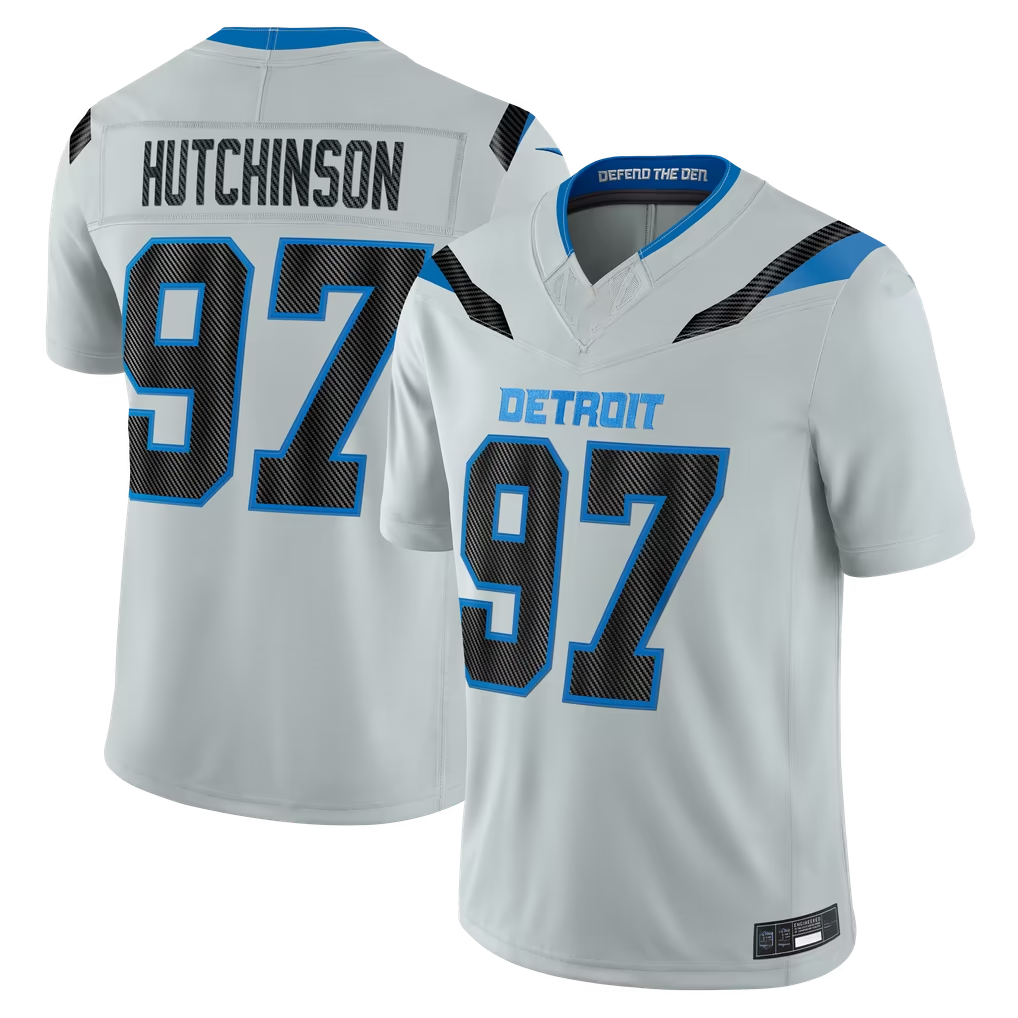 Johmsee D.Lions #97 Aidan Hutchinson Silver 2026 Rivalries Collection Limited Stitched Jerseys