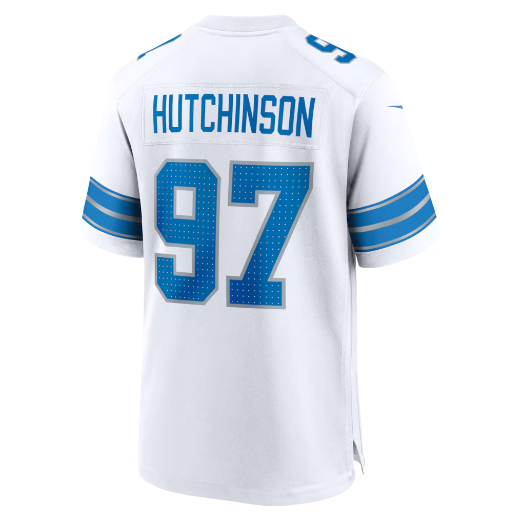 Johmsee D.Lions #97 Aidan Hutchinson White Game Stitched Jerseys