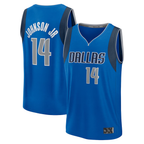 Johmsee D.Mavericks #14 Morez Johnson Jr. Blue 2026 Draft First Round Pick Fast Break Jerseys - Icon Edition