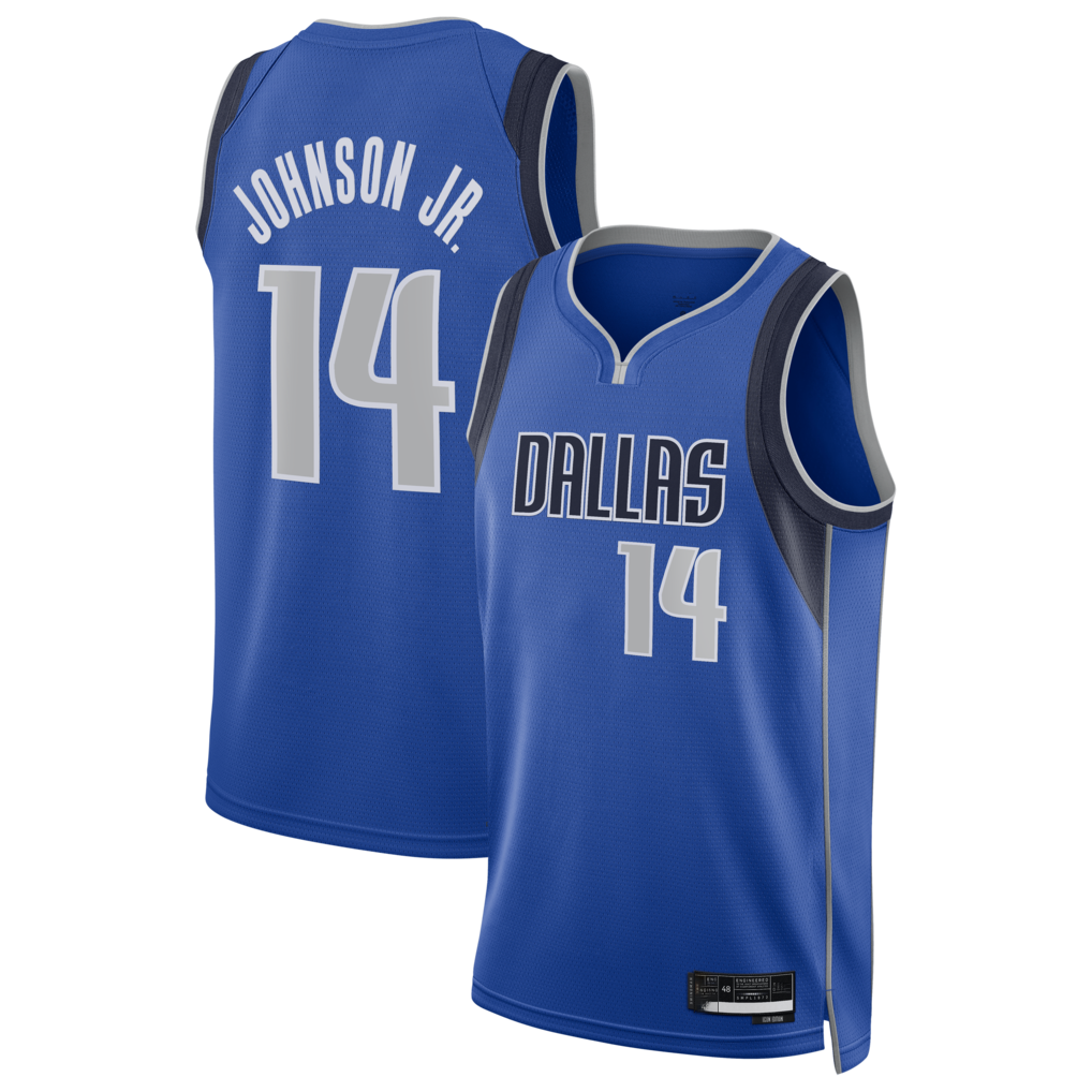 Johmsee D.Mavericks #14 Morez Johnson Jr. Blue Swingman Jerseys - Icon Edition