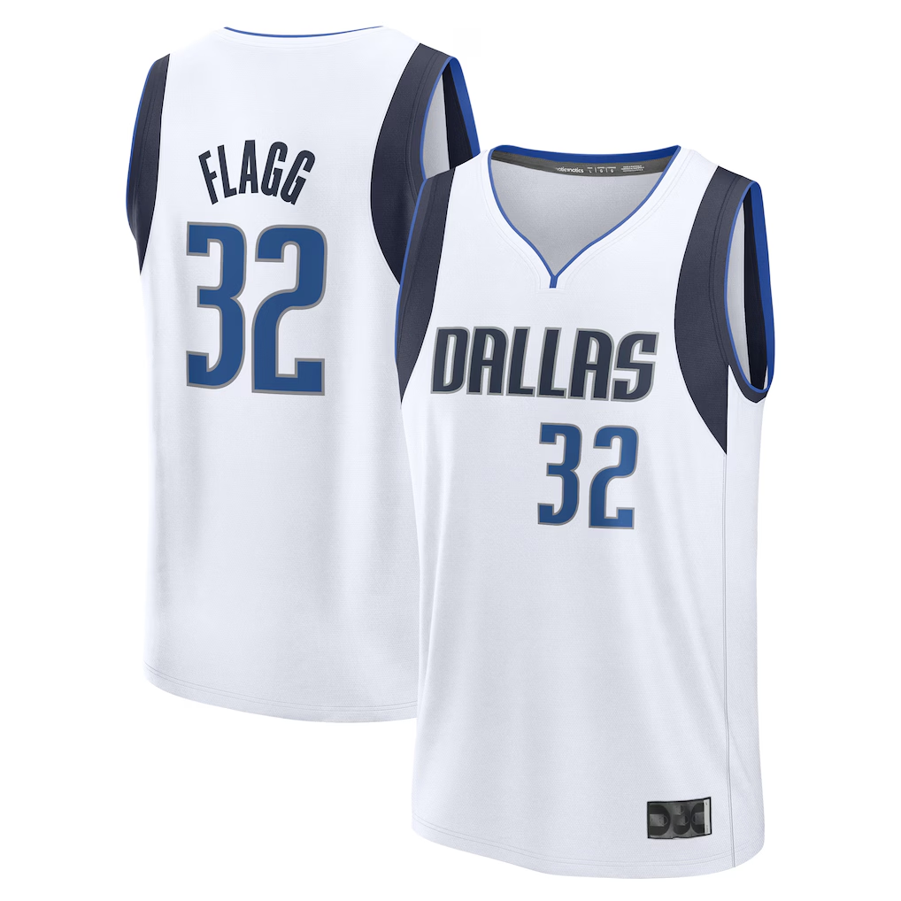 Johmsee D.Mavericks #32 Cooper Flagg White 2025 Draft First Round Pick Fast Break Replica Jerseys - Association Edition
