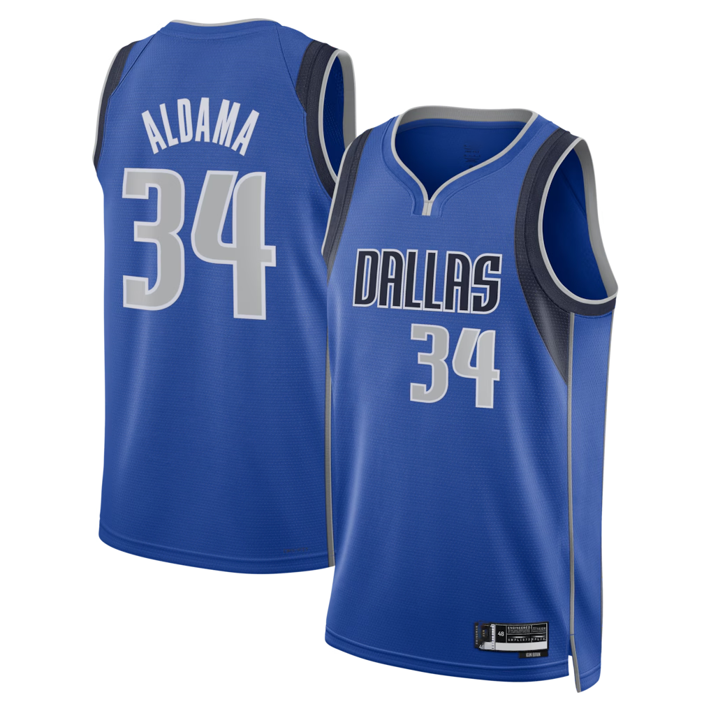 Johmsee D.Mavericks #34 Santi Aldama Blue Icon Edition Swingman Stitched Jerseys