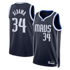 Johmsee D.Mavericks #34 Santi Aldama Navy Statement Edition Swingman Stitched Jerseys