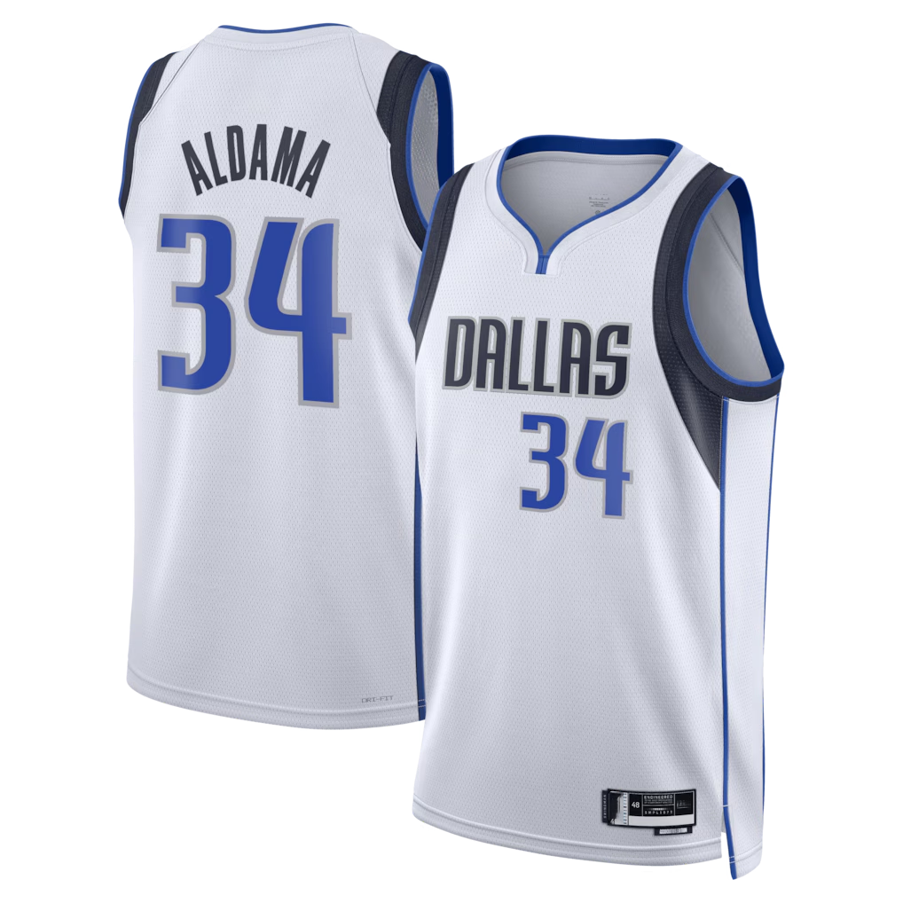 Johmsee D.Mavericks #34 White Santi Aldama Association Edition Swingman Stitched Jerseys