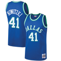 Johmsee D.Mavericks #41 Dirk Nowitzki Mitchell & Ness Blue 199899 Hardwood Classics Swingman Jerseys