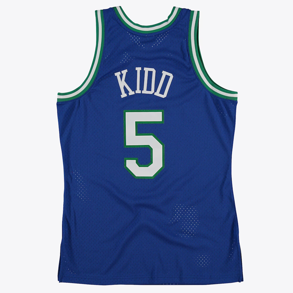 Johmsee D.Mavericks #5 Jason Kidd Royal 1997 Hardwood Classics Road Swingman  By Mitchell & Ness Stitched Jerseys