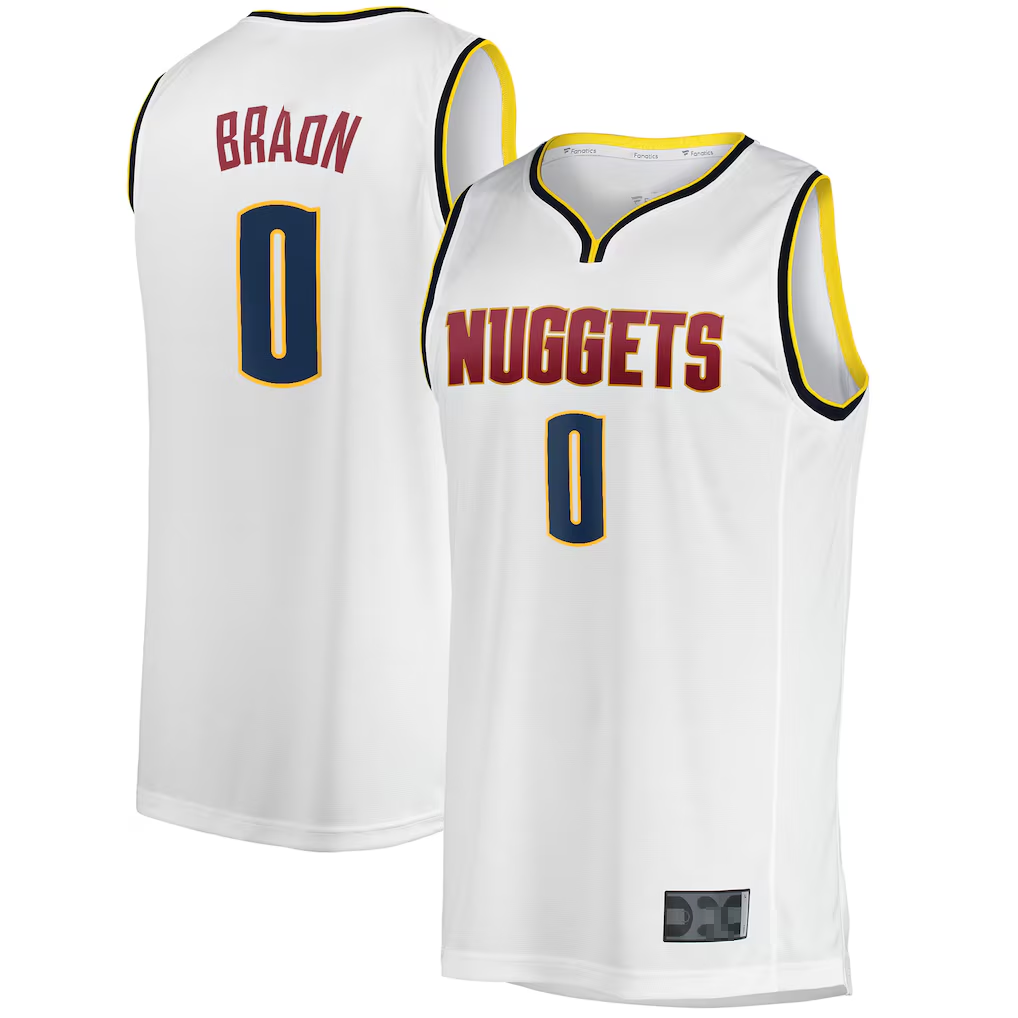 Johmsee D.Nuggets #0 Christian Braun  White Fast Break Player Jerseys - Association Edition