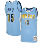 Johmsee D.Nuggets #15 Nikola Jokic Mitchell & Ness Light Blue 2016-17 Swingman Jerseys