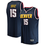 Johmsee D.Nuggets #15 Nikola Jokic Navy Fast Break Player Jerseys - Icon Edition