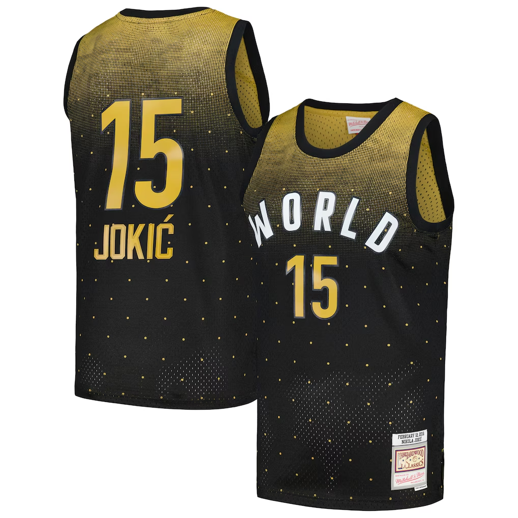 Johmsee D.Nuggets #15 Nikola Jokic Rising Stars Challenge Mitchell & Ness Black Hardwood Classics Swingman Jerseys
