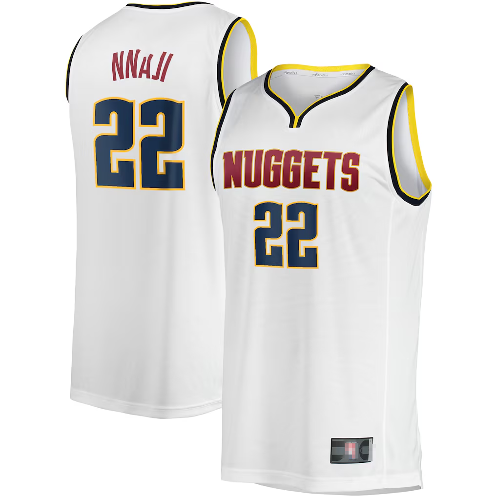 Johmsee D.Nuggets #22 Zeke Nnaji  White Fast Break Player Jerseys - Association Edition