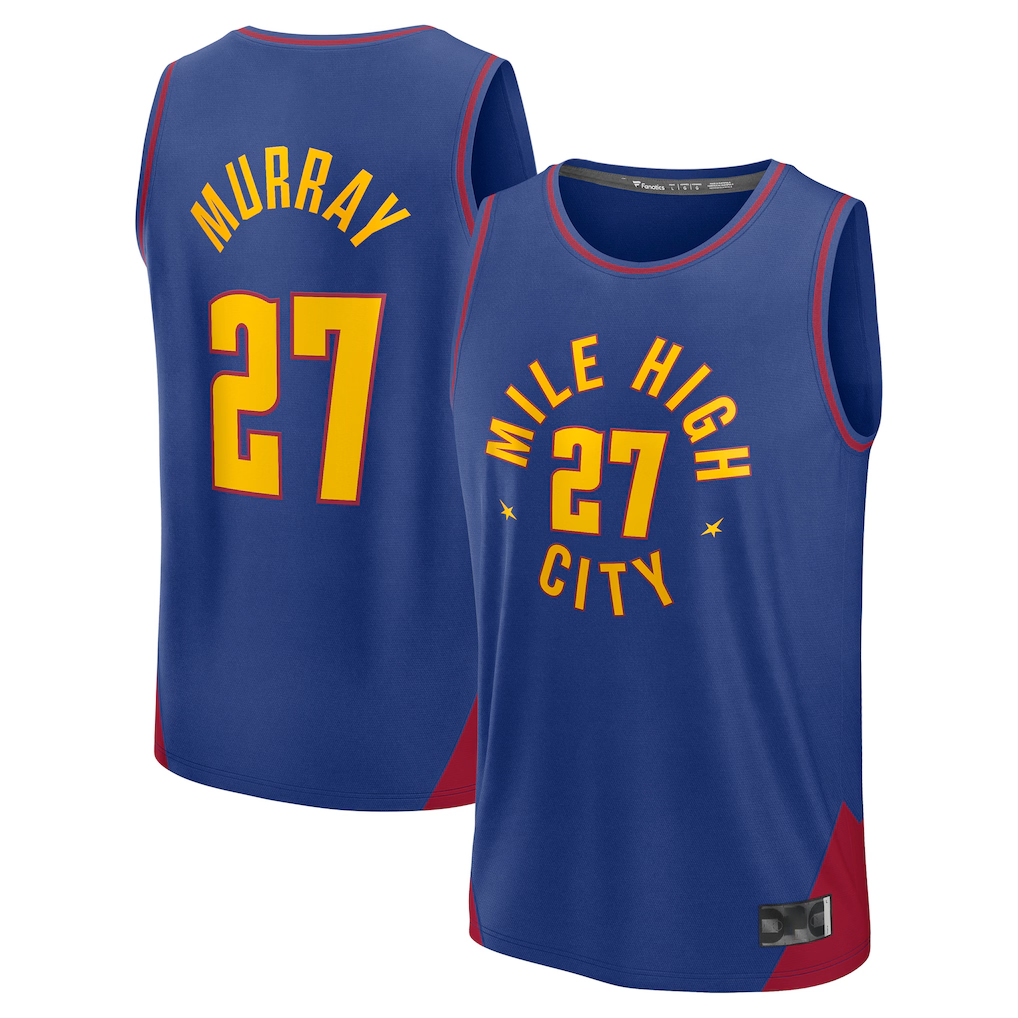 Johmsee D.Nuggets #27 Jamal Murray Blue Fast Break Replica Player Jerseys - Statement Edition