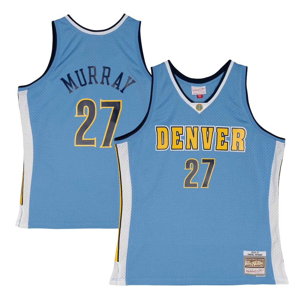 Johmsee D.Nuggets #27 Jamal Murray Mitchell & Ness Powder Blue 2016-17 Throwback Swingman Jerseys