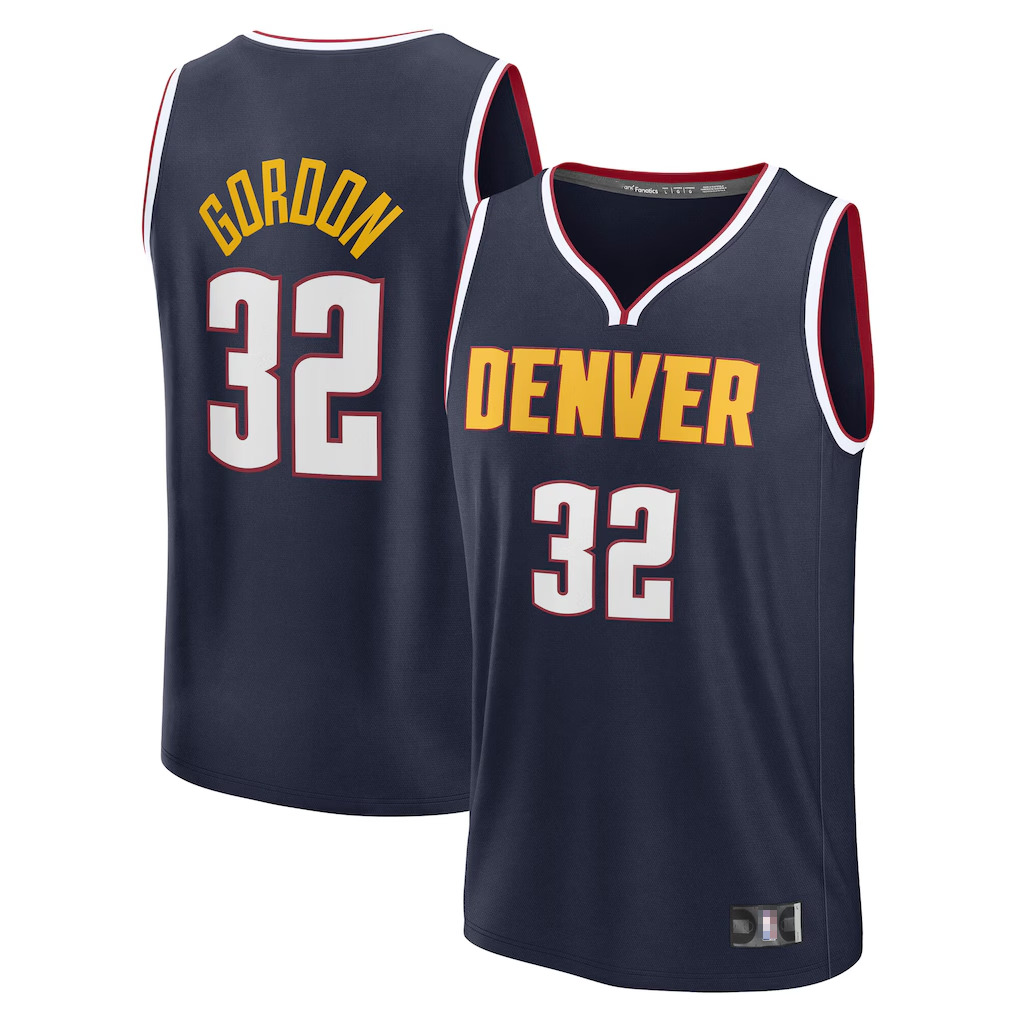 Johmsee D.Nuggets #32 Aaron Gordon Navy Fast Break Replica Jerseys - Icon Edition