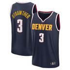 Johmsee D.Nuggets #3 Julian Strawther Navy Fast Break Replica Player Jerseys - Icon Edition