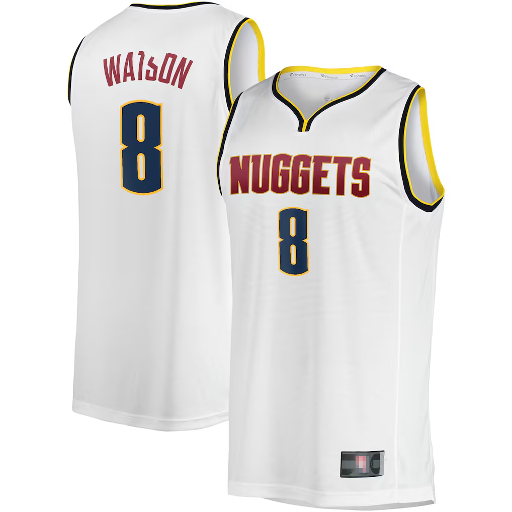 Johmsee D.Nuggets #8 Peyton Watson White Fast Break Player Jerseys - Association Edition
