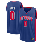 Johmsee D.Pistons #0 Jalen Duren  Blue Fast Break Replica Jerseys - Icon Edition