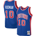 Johmsee D.Pistons #10 Dennis Rodman Mitchell & Ness Royal 198889 Hardwood Classics Swingman Jerseys