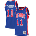 Johmsee D.Pistons #11 Isiah Thomas Mitchell & Ness Blue 198889 Hardwood Classics Swingman Jerseys