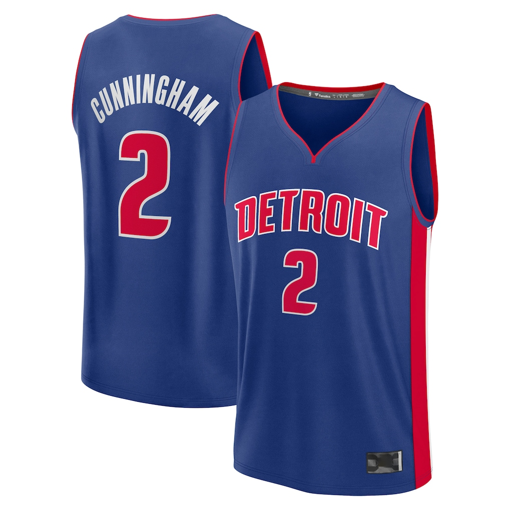 Johmsee D.Pistons #2 Cade Cunningham  Blue Fast Break Replica Player Jerseys - Icon Edition