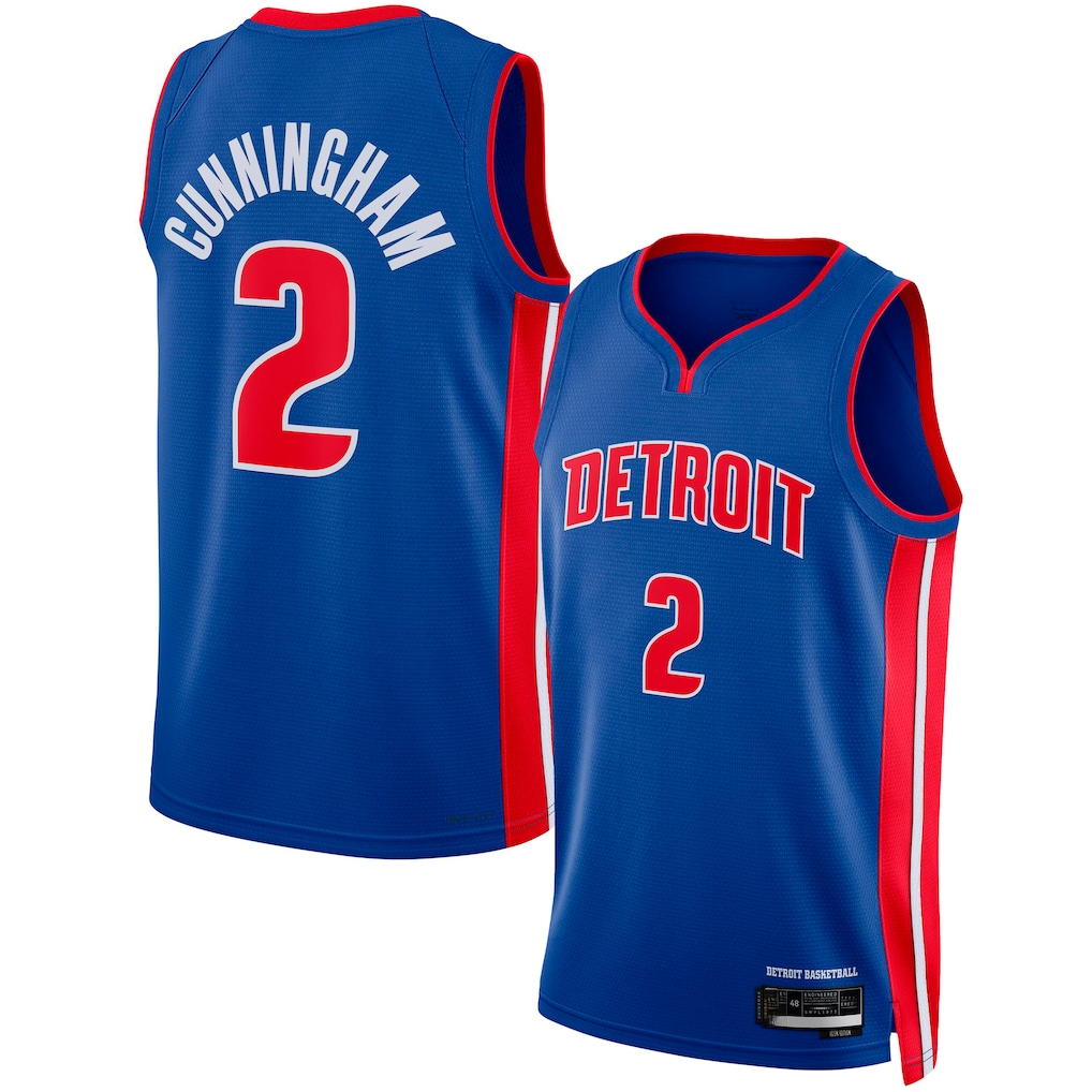 Johmsee D.Pistons #2 Cade Cunningham Blue Swingman Jerseys - Icon Edition