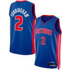 Johmsee D.Pistons #2 Cade Cunningham Blue Swingman Jerseys - Icon Edition