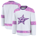 Johmsee D.Stars White 2024 Hockey Fights Cancer Practice Jerseys