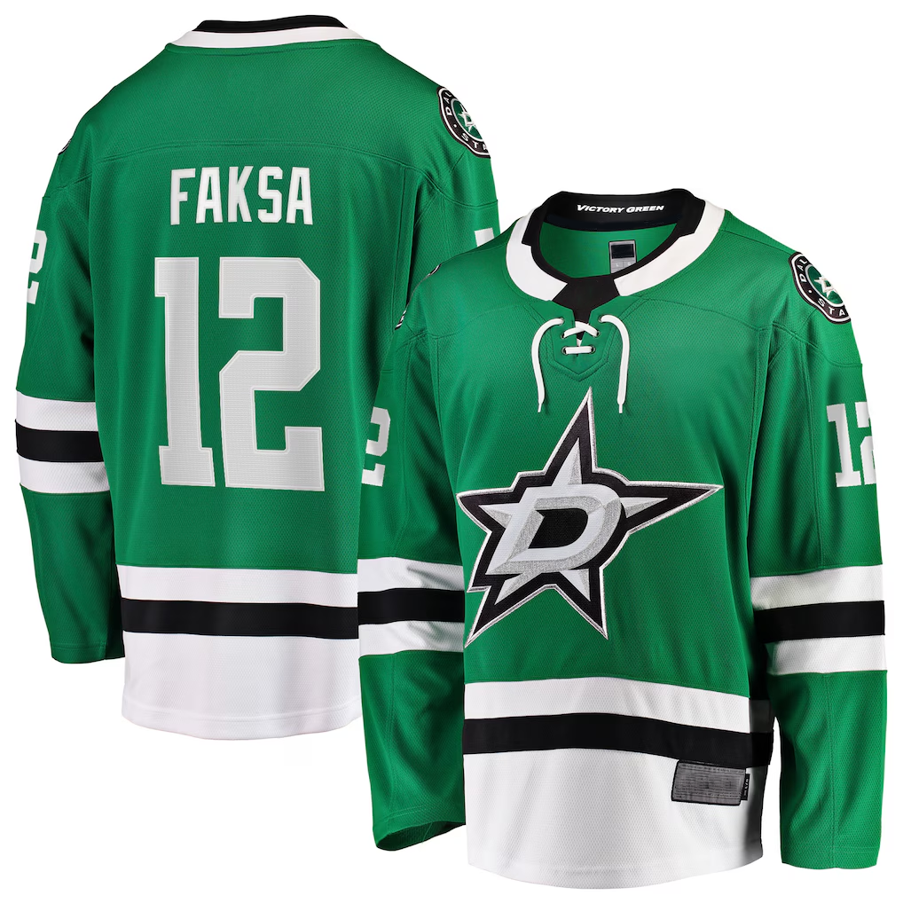 Johmsee D.Stars #12 Radek Faksa Kelly Green Home Breakaway Jerseys