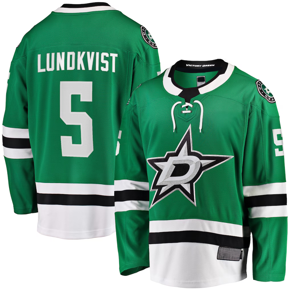 Johmsee D.Stars #5 Nils Lundkvist Kelly Green Home Premier Breakaway Player Jerseys