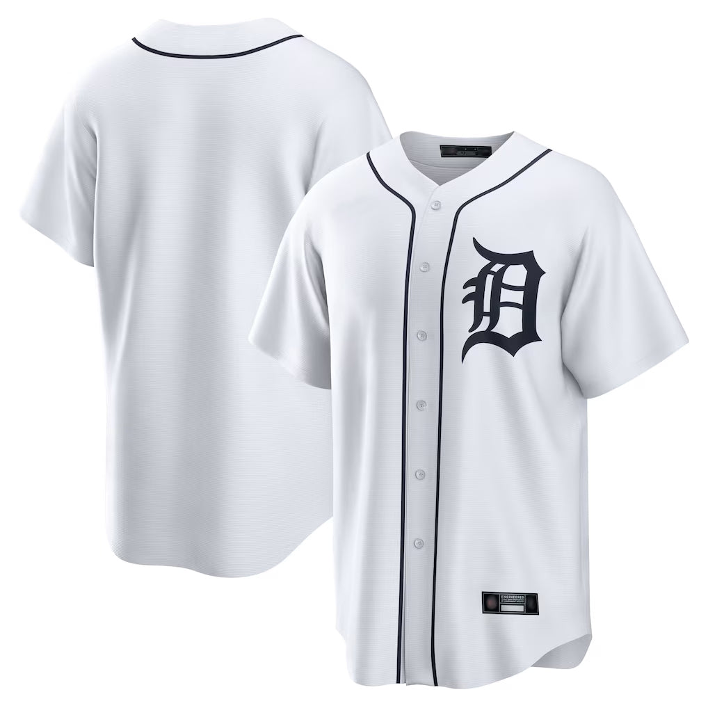 Johmsee D.Tigers White Home Game Blank Player Stitched Jerseys