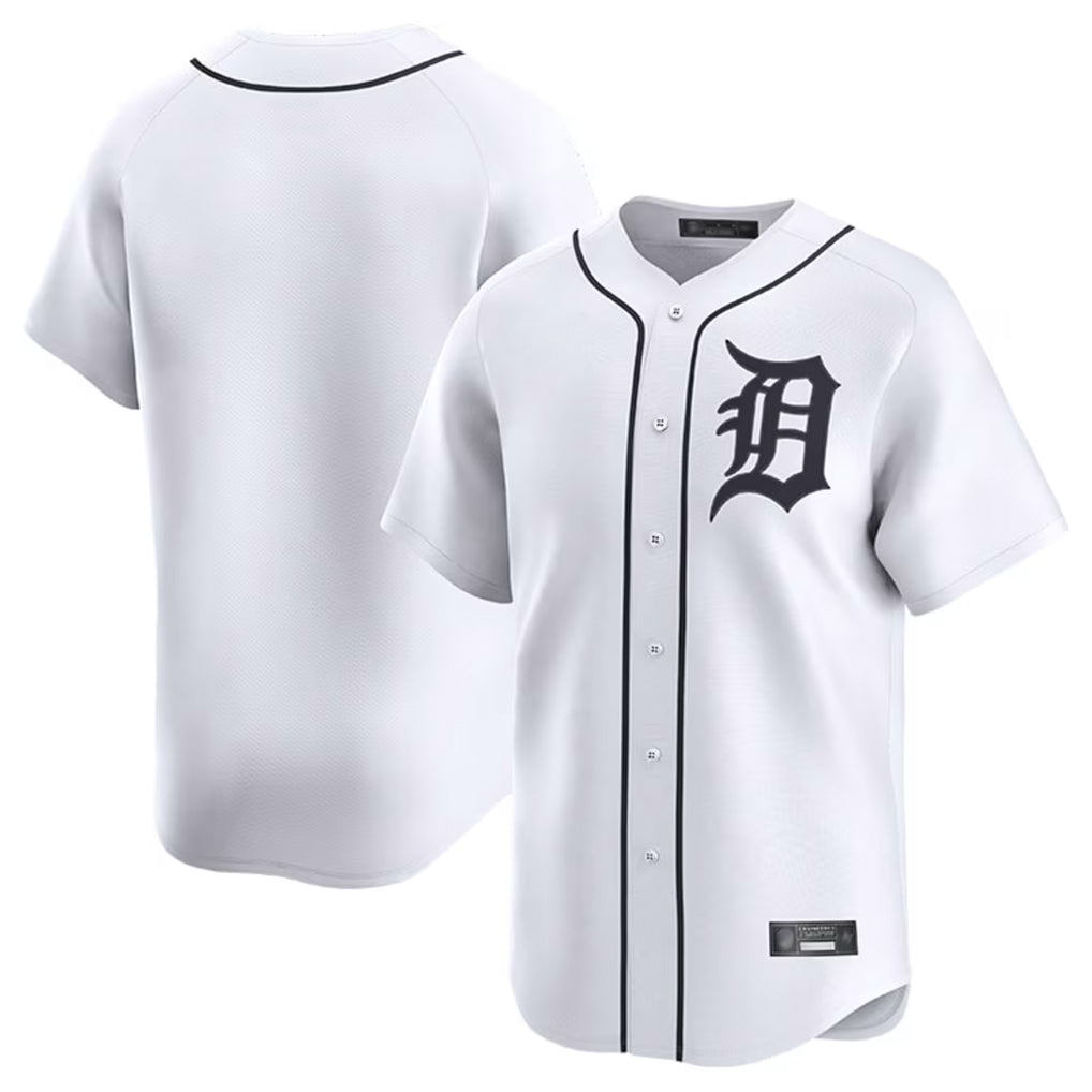 Johmsee D.Tigers White Home Limited Blank Player Stitched Jerseys