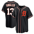 Johmsee D.Tigers #13 Dillon Dingler Player Black Fashion Out Home Game Stitched Jerseys