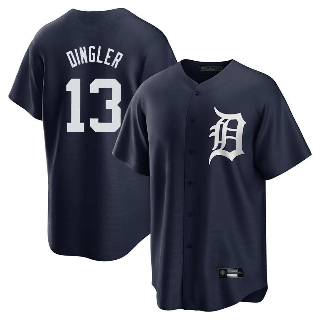 Johmsee D.Tigers #13 Dillon Dingler Player Navy Game Home Stitched Jerseys
