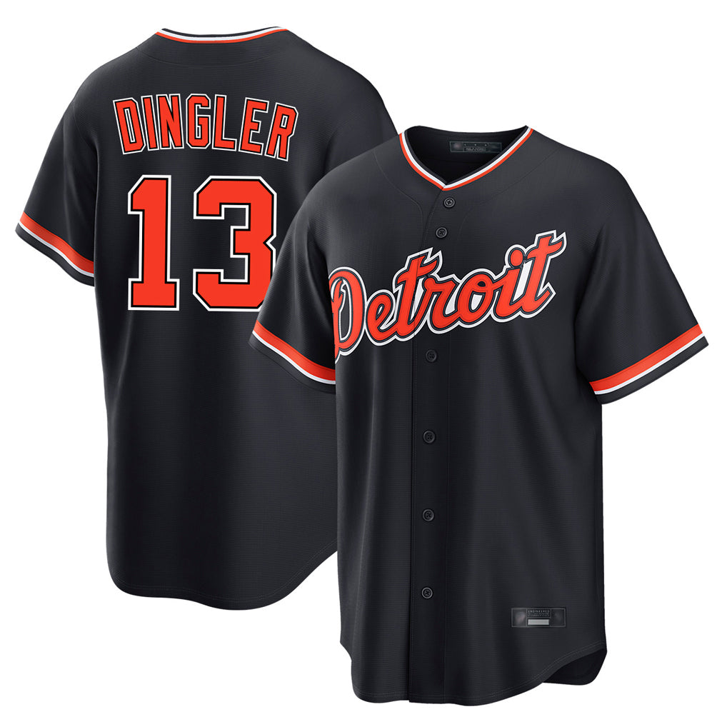 Johmsee D.Tigers #13 Dillon Dingler Player Navy Home Game Stitched Jerseys