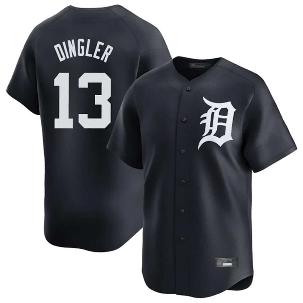 Johmsee D.Tigers #13 Dillon Dingler Player Navy Home Limited Game Stitched Jerseys