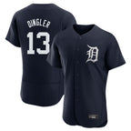 Johmsee D.Tigers #13 Dillon Dingler Player Navy Limited Elite Home Stitched Jerseys