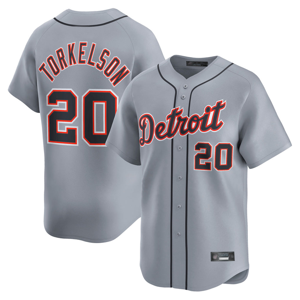 Johmsee D.Tigers #20 Spencer Torkelson Player Gray Home Limited Stitched Jerseys