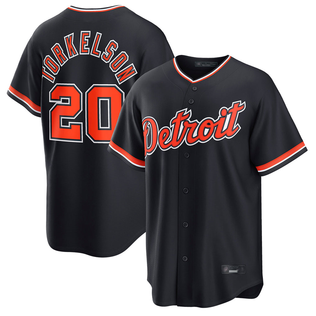 Johmsee D.Tigers #20 Spencer Torkelson Player Navy Home Game Stitched Jerseys