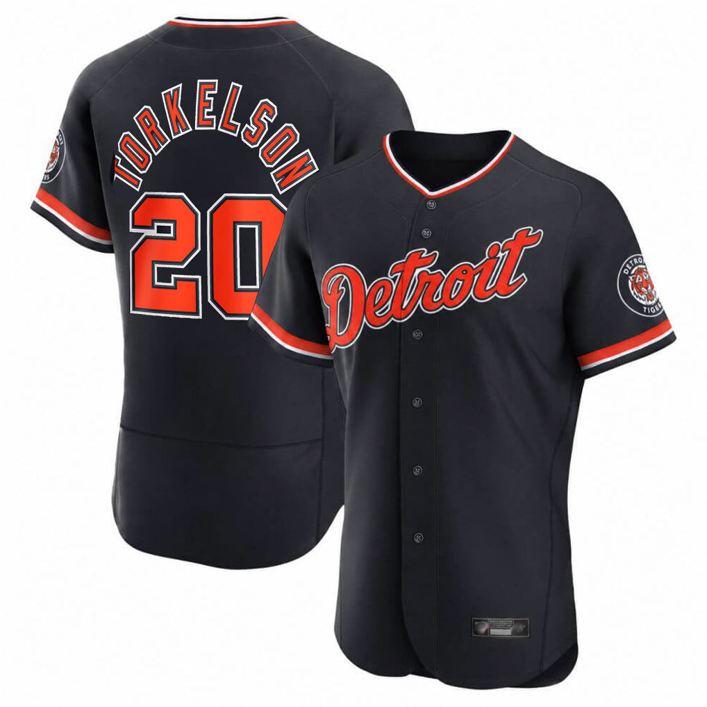 Johmsee D.Tigers #20 Spencer Torkelson Player Navy Limited Elite Home Game Stitched Jerseys