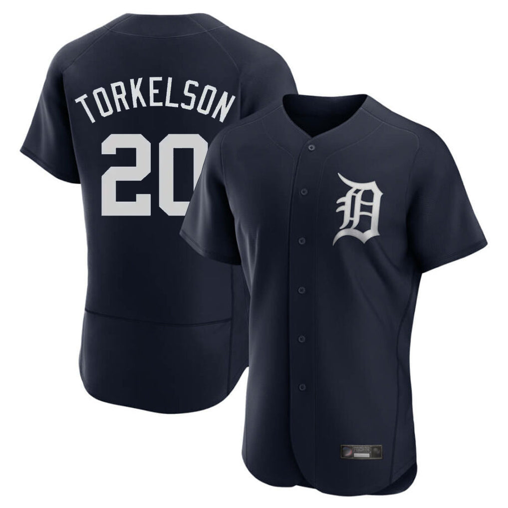 Johmsee D.Tigers #20 Spencer Torkelson Player Navy Limited Elite Home Stitched Jerseys