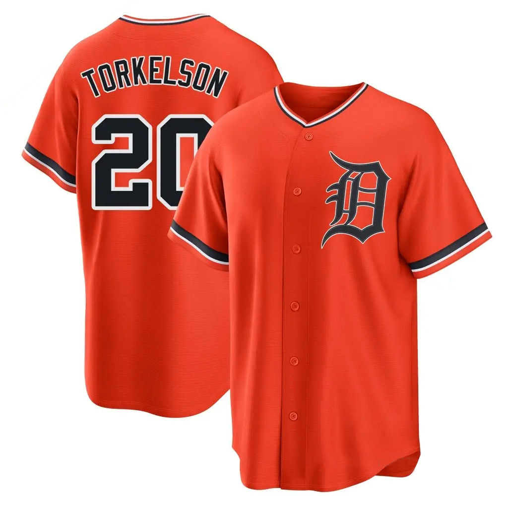 Johmsee D.Tigers #20 Spencer Torkelson Player Orange Home Game Stitched Jerseys