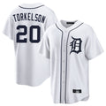 Johmsee D.Tigers #20 Spencer Torkelson Player White Home Game Stitched Jerseys