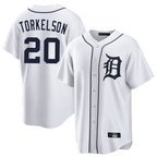 Johmsee D.Tigers #20 Spencer Torkelson Player White Home Game Stitched Jerseys