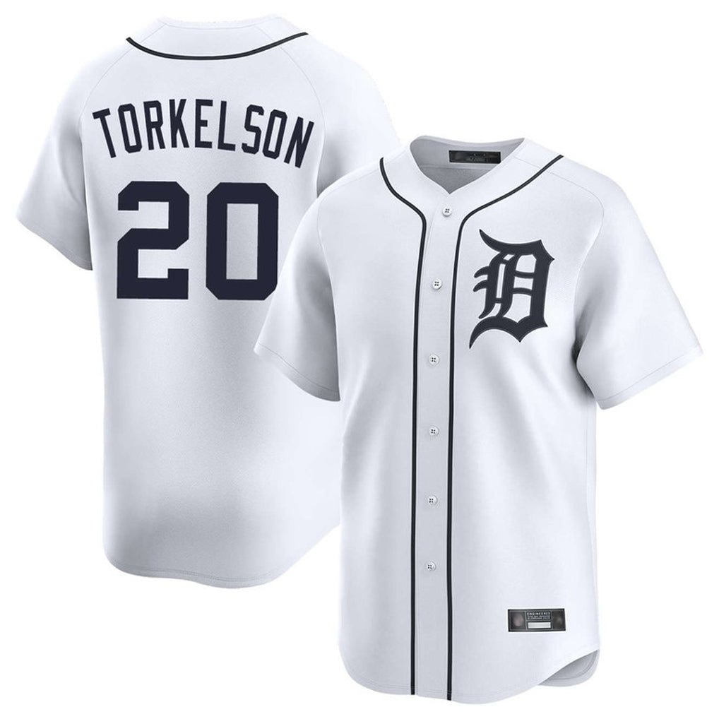 Johmsee D.Tigers #20 Spencer Torkelson Player White Home Limited Stitched Jerseys