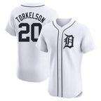 Johmsee D.Tigers #20 Spencer Torkelson Player White Limited Elite Home Stitched Jerseys