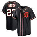 Johmsee D.Tigers #23 Kirk Gibson Player Black Fashion Out Home Game Stitched Jerseys