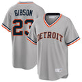 Johmsee D.Tigers #23 Kirk Gibson Player Gray Cooperstown T-shirt Home Game Stitched Jerseys